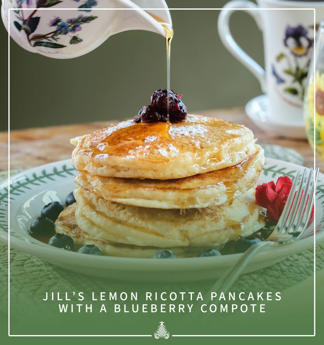 Jill’s Lemon Ricotta Pancakes with a Blueberry Compote